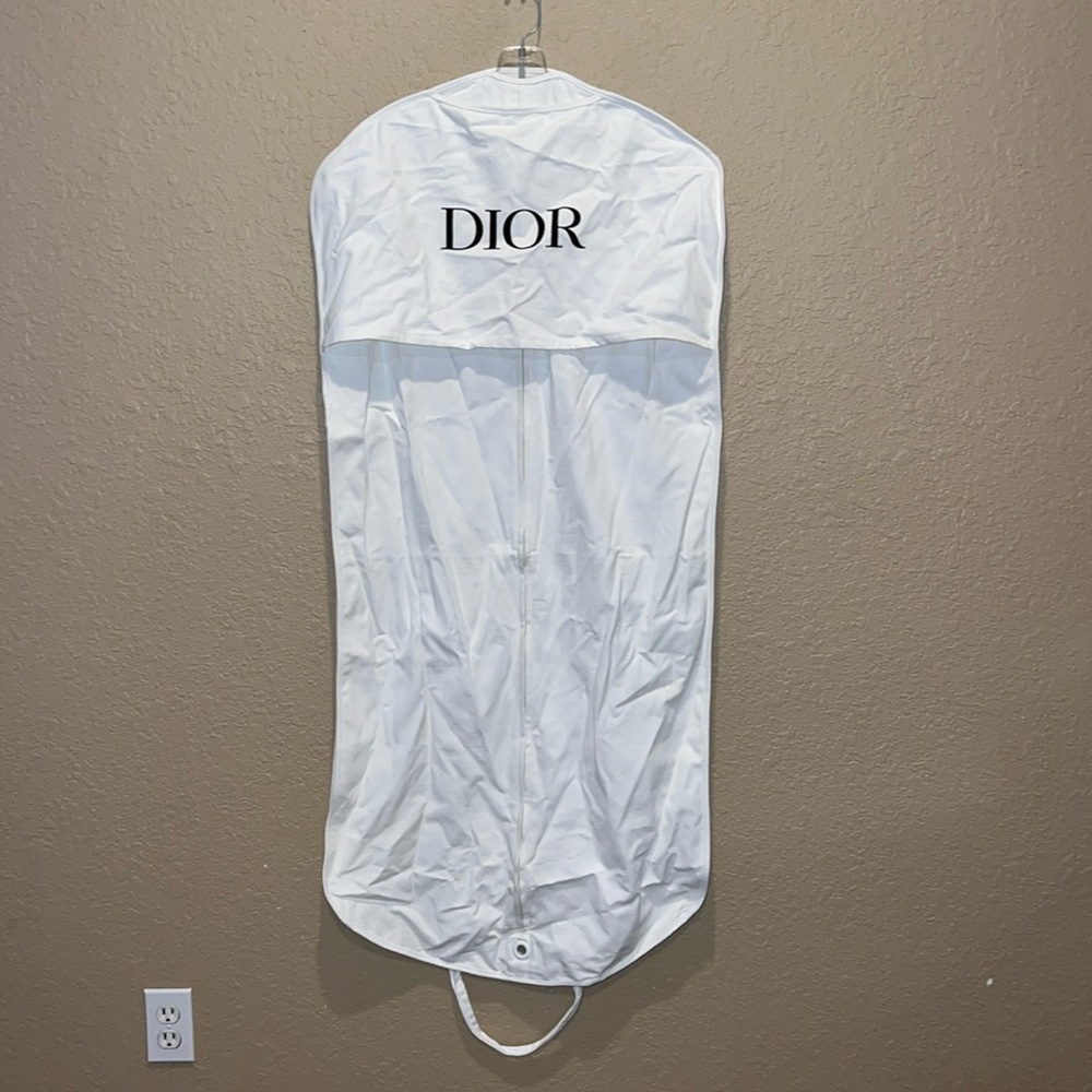 Dior White Cotton Garment Travel Storage Bag 50”x23”x3”